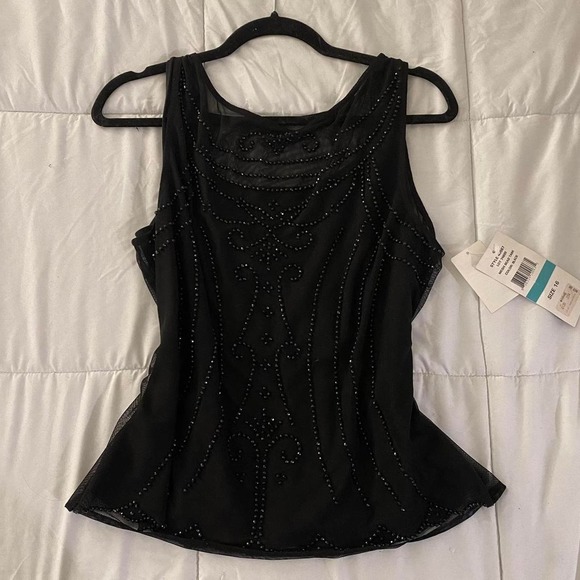 Vintage 90s / Early 2000s Beaded Mesh Tank Top Small - Picture 1 of 7